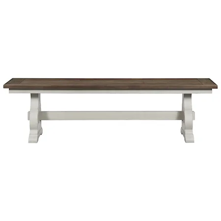 Cottage Dining Bench with Trestle Base